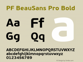 PF BeauSans Pro Bold Version 3.000 2006 initial release图片样张