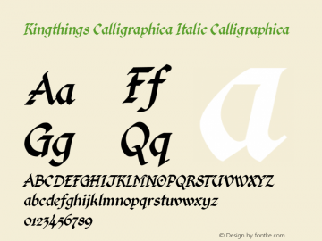 Kingthings Calligraphica Italic Calligraphica Version 1. Font Sample