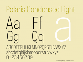 PolarisCondensed-Light Version 1.001 _ Initial release _ September 2008图片样张