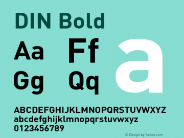 DIN Bold Macromedia Fontographer 4.1 06-01-2000 Font Sample