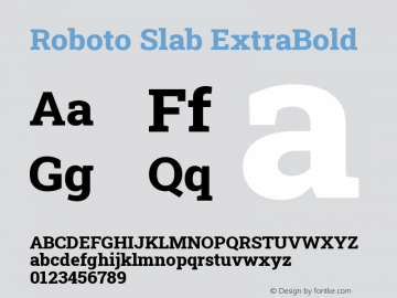 Roboto Slab ExtraBold Version 2.000; ttfautohint (v1.4.1) Font Sample