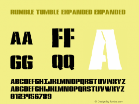 Rumble Tumble Expanded Version 1.0; 2020 Font Sample