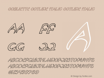 Oubliette Outline Italic Version 1.0; 2020 Font Sample