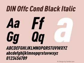 DIN Offc Cond Black Italic Version 7.504; 2009; Build 1007图片样张