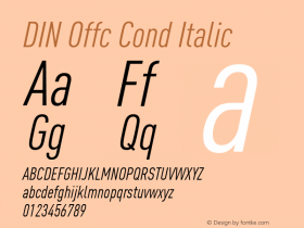 DIN Offc Cond Italic Version 7.504; 2009; Build 1007图片样张