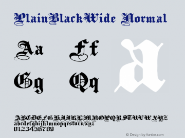 PlainBlackWide Normal 1.000 Font Sample