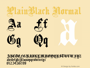 PlainBlack Normal 1.000 Font Sample