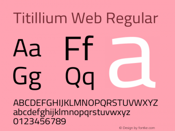 Titillium Web Version 1.001;PS 57.000;hotconv 1.0.70;makeotf.lib2.5.55311图片样张