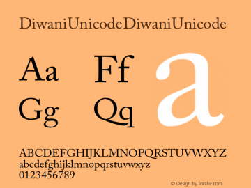 Diwani Unicode Version 1.00图片样张