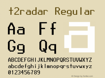 t2radar v1 Font Sample