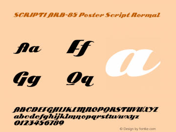 SCRIPT1 ARB-85 Poster Script Normal 1.0 Sun Mar 19 16:59:53 2000 Font Sample