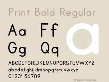 PrintBold Version 1.000 Font Sample