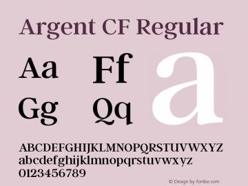 ArgentCF-Regular Version 3.220;PS 003.220;hotconv 1.0.88;makeotf.lib2.5.64775 Font Sample