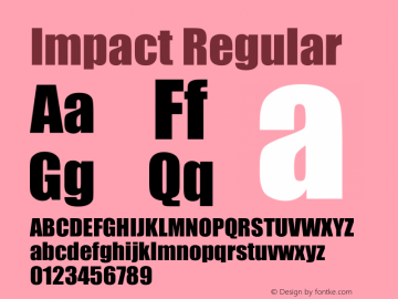 Impact Version 1.0 Font Sample