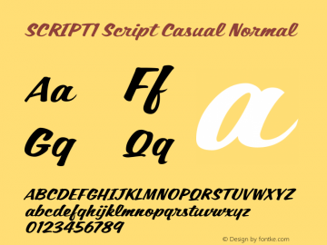 SCRIPT1 Script Casual Normal 1.0 Sun Mar 19 16:59:39 2000 Font Sample