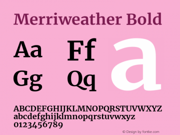 Merriweather Bold Version 2.002 Font Sample