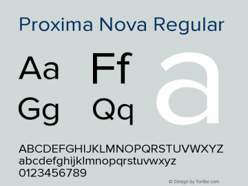 Proxima Nova Regular Version 2.003 Font Sample