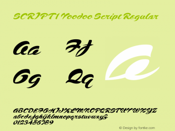 SCRIPT1 Voodoo Script Regular Version 1.000 Font Sample