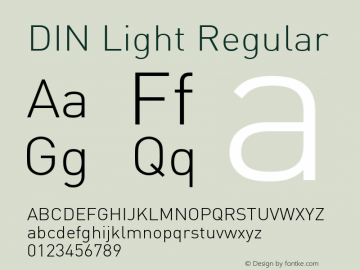 DIN Light Regular Version 1.0图片样张