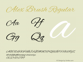 Alex Brush Regular Version 1.003 Font Sample