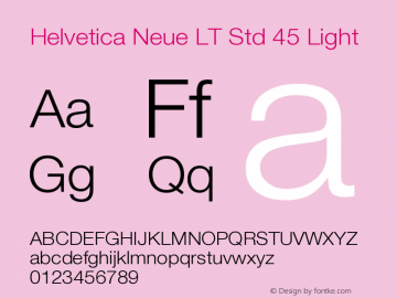 HelveticaNeueLTStd-Lt OTF 1.029;PS 001.002;Core 1.0.33;makeotf.lib1.4.1585 Font Sample