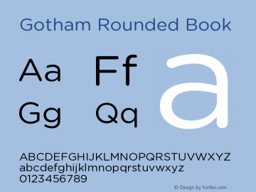 GothamRounded-Book Version 1.002 Font Sample