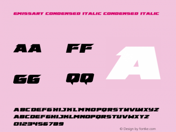 Emissary Condensed Italic Version 1.2; 2021 Font Sample