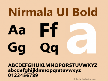 Nirmala UI Bold Version 1.10 Font Sample