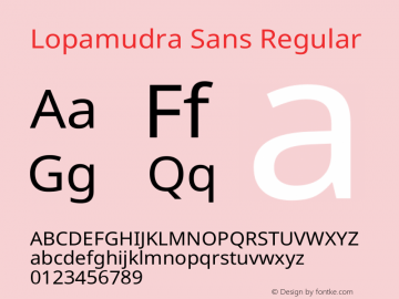 Lopamudra Sans Version 1.00;October 15, 2020;FontCreator 13.0.0.2683 64-bit Font Sample