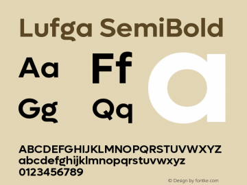 Lufga SemiBold Version 1.000;hotconv 1.0.109;makeotfexe 2.5.65596图片样张