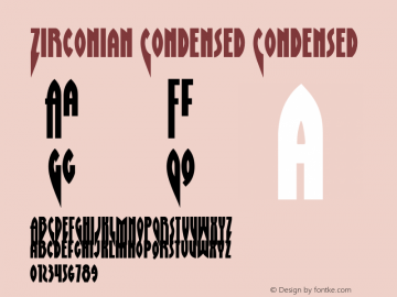 Zirconian Condensed Version 1.0; 2021 Font Sample