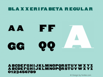 BlaxxerifaBeta Regular 1.0 2003-07-09 Font Sample