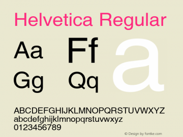 Helvetica Version 1.3 (Hewlett-Packard) Font Sample