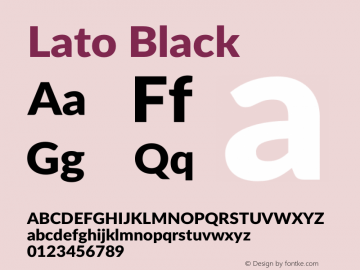 Lato Black Version 2.007; 2014-02-27 Font Sample