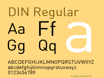 DIN-Regular 001.000 Font Sample
