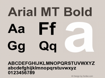 Arial-BoldMT 001.001 Font Sample