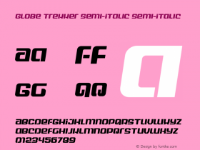 Globe Trekker Semi-Italic Version 1.0; 2021 Font Sample