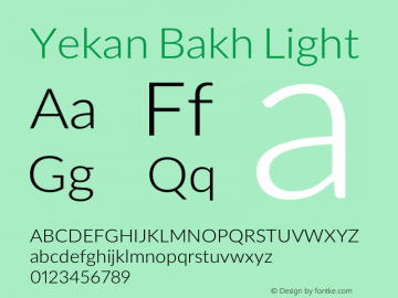 YekanBakh-Light Version 1.000 Font Sample