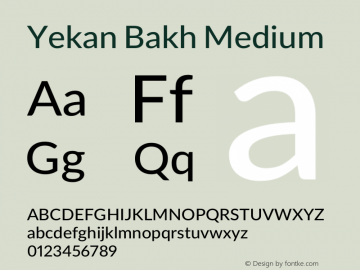 YekanBakh-Medium Version 1.000 Font Sample