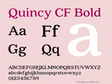 Quincy CF Bold Version 2.005;PS 002.005;hotconv 1.0.70;makeotf.lib2.5.58329 Font Sample