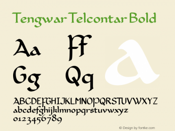 Tengwar Telcontar Bold Version 0.08图片样张