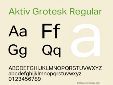 Aktiv Grotesk Version 4.000图片样张