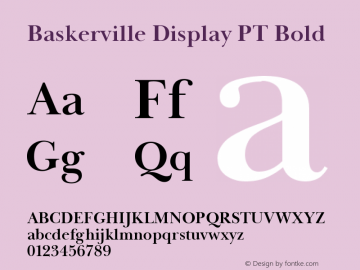 BaskervilleDisplayPT-Bold Version 1.000 Font Sample