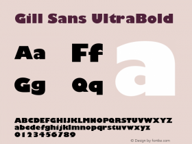 Gill Sans UltraBold 13.0d1e4 Font Sample