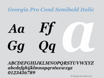 Georgia Pro Cond Semibold Italic Version 6.03图片样张