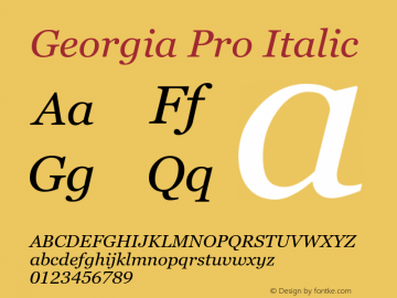 Georgia Pro Italic Version 6.11图片样张