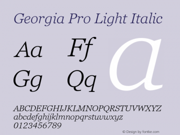 Georgia Pro Light Italic Version 6.11图片样张