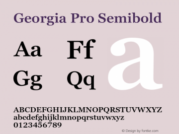 Georgia Pro Semibold Version 6.03 Font Sample