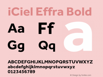 iCielEffra-Bold Version 1.112 August 25, 2015 Font Sample