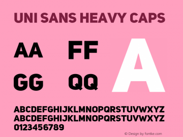 UniSansHeavyCAPS Version 001.029图片样张